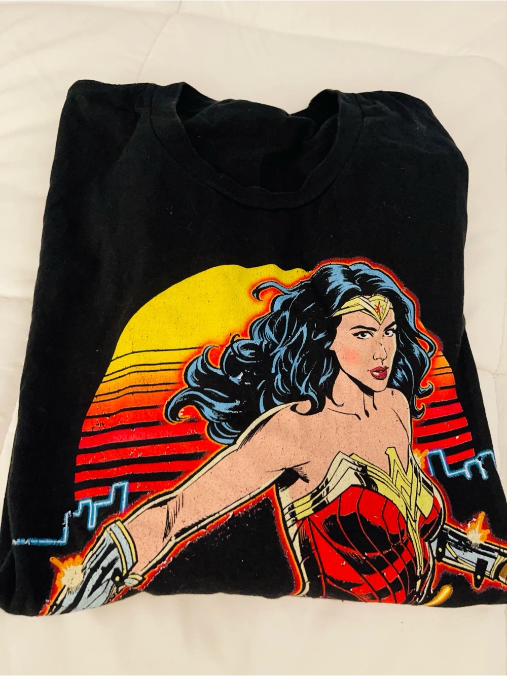 Wonder Woman Graphic Black Tee - Women's Superhero Top